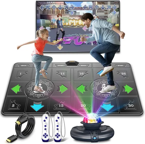 FWFX Tapete de baile inalámbrico para niños y adultos, sistema interactivo de juegos de TV con almohadilla de baile de fitness, juegos deportivos de