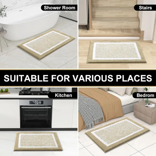 Miniatura 9 de OLANLY Juego de alfombras de baño de 3 piezas, alfombras de baño de microfibra suave y absorbente y alfombra de inodoro de contorno en forma de U