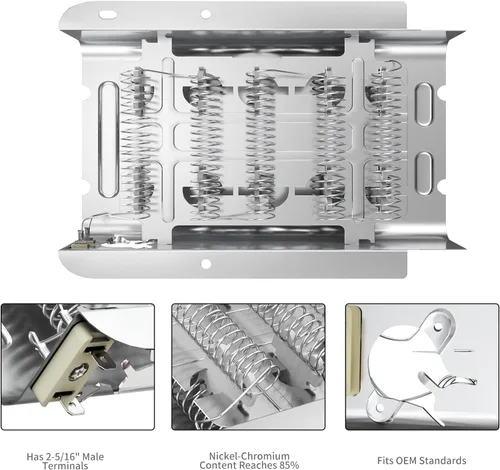 Miniatura 3 de 279838 W10724237 3403585 Reemplazo del conjunto del elemento calefactor de la secadora por AMI PARTS - Compatible con WED4815EW1 NED4655EW1