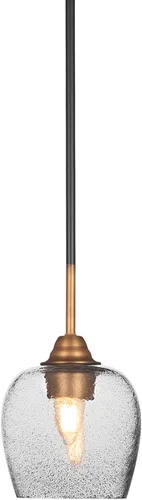 Miniatura 106 de Toltec Lighting Paramount - Mini colgante de 1 luz en acabado negro mate con cristal de arte perla de 7 pulgadas y estilo negro