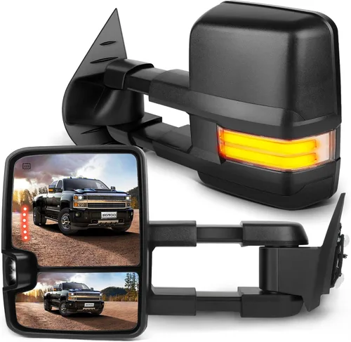 Miniatura 17 de SCITOO Espejos de remolque para Chevy Silverado 2014-2017 para GMC Sierra 1500 2015-2016 para Silverado para Sierra 2500HD 3500HD con control