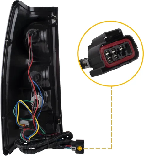 Miniatura 4 de Boine Compatible con Chevy Silverado 1500 2500 3500 2003 2004 2005 2006 Luz Trasera del Lado del Conductor y del Pasajero - Bombilla y Arnés