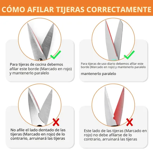 Miniatura 5 de Longzon Afilador de cuchillos 5 en 1 de 5 etapas para cuchillos dentados, tijeras con guante resistente a cortes, hojas pulidas originales