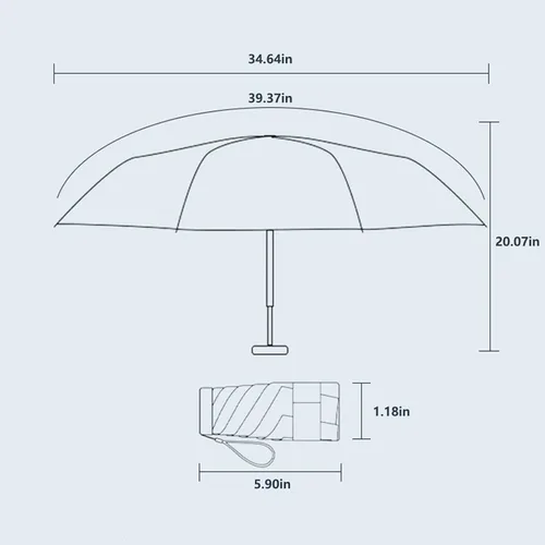 Miniatura 2 de Cloudia Mini paraguas para bolso, portátil y compacto, perfecto para lluvia y sol con protección UV