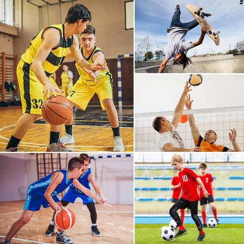 Miniatura 7 de Rodilleras largas de baloncesto para niños, jóvenes y adultos, mangas de compresión acolchadas para piernas para voleibol y fútbol, 1 par