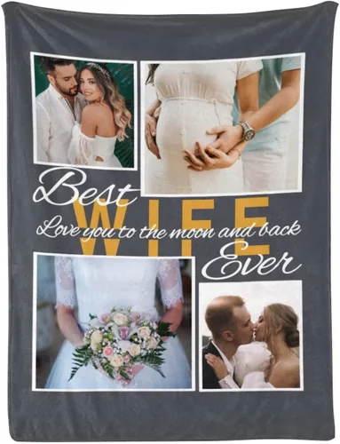 Miniatura 48 de Manta personalizada con fotos, mantas personalizadas con imagen para madre, padre, niños, hermana, amigos, parejas, cumpleaños, 1 foto, 30 x 40