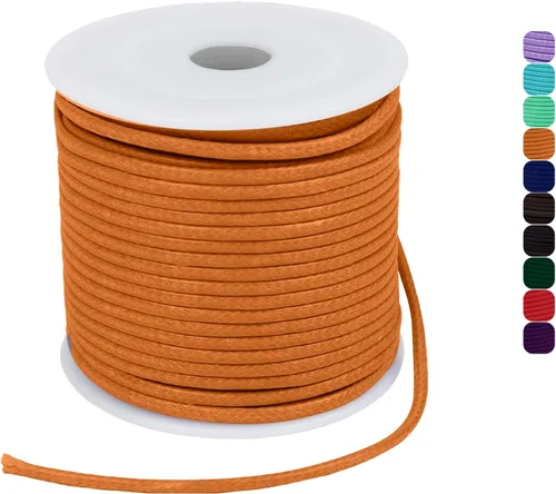 Miniatura 36 de CAMAL Cuerda de cera de 0.069 pulgadas para hacer pulseras, hilo encerado de 23 yardas para joyería y pulsera, cordón encerado para manualidades