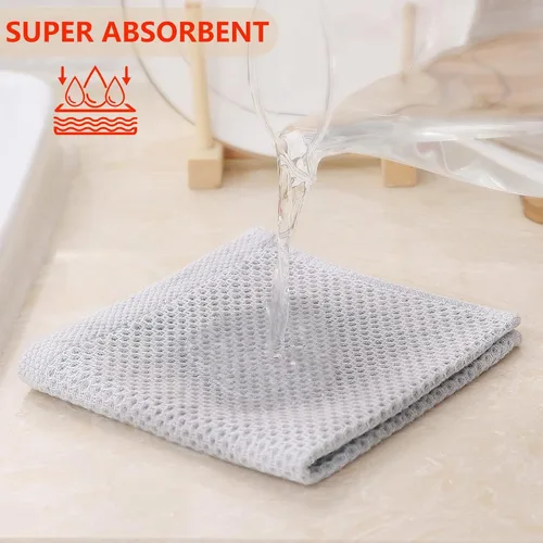 Miniatura 481 de Kitinjoy - Paños de cocina de 100 % algodón, tela de tejido gofrado, paño de limpieza ultrasuave, absorbente y de secado rápido. Beige