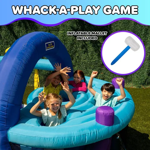 Miniatura 7 de Sportspower INF-2415 Whack-A-Play - Casa inflable con aro de baloncesto, tobogán y soplador de inflado rápido: edad recomendada de 3 a 8 años