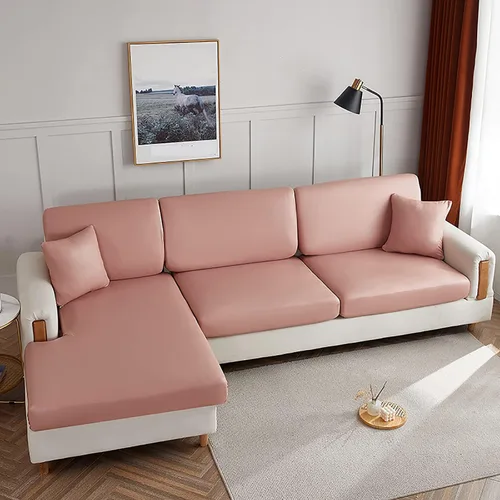 Miniatura 18 de Fundas de cojín impermeables para sofá, funda de cojín elástica de piel sintética para sofá en forma de L, protector de muebles para sala de estar