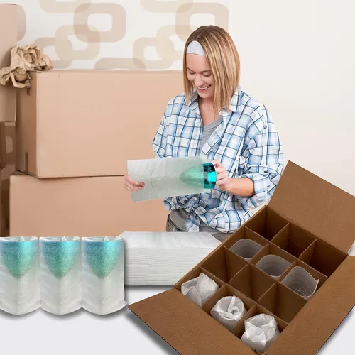Miniatura 10 de Bolsas de espuma de 7"x 11-7/8" para vasos (paquete de 25), bolsas de espuma de acolchado para proteger platos, bolsas de espuma para mudanza