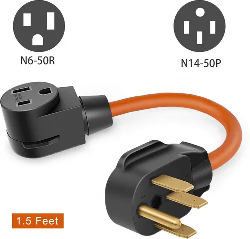 Miniatura 2 de Cable adaptador de soldador Nema 14-50P a 6-50R, cable adaptador de enchufe de soldador, cable de alimentación resistente STW 8AWG, 50Amp, 250V, 1.5