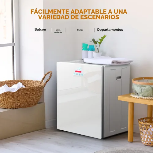 Miniatura 6 de EUHOMY Secadora de ropa portátil de 1.5 pies cúbicos, secadora compacta de 850 W con manguera de escape, acabado espejo, panel táctil LCD, 4 modos