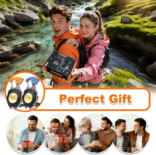 Miniatura 2 de COB - Llavero de luz de trabajo – Multiherramienta recargable para campamento, iniciador de fuego, 7 modos, 1600 lúmenes, para supervivencia