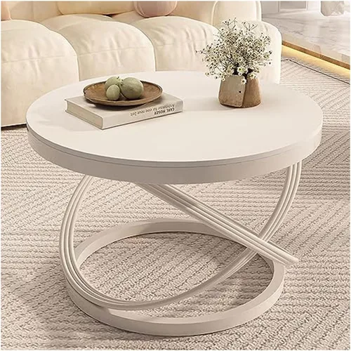 Mesa de centro redonda con mesa de mármol sintético + metal y mesa auxiliar nórdica simple para apartamento, sala de estar, dormitorio, centro,