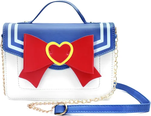 PROCOS Bolsos de mujer Kawaii Anime Sailor Cosplay PU Bolso de cuero PU Cadena de lazo bandolera Bolso bandolera Bolso bandolera