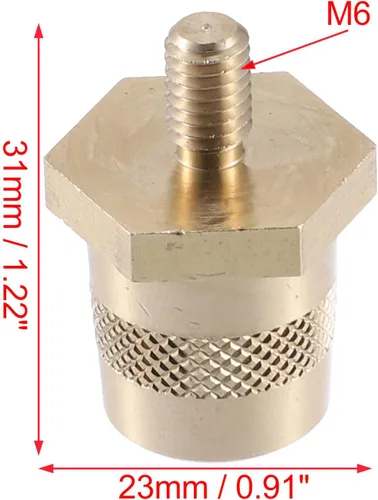Miniatura 3 de X AUTOHAUX 1 par de conectores de terminales de batería M6, adaptador de poste de tono de latón, tornillos extensores, tuercas