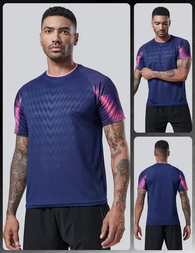 Miniatura 2 de Paquete de 5 camisetas de manga corta, con cuello redondo y de secado rápido para hombre, camisetas deportivas para correr, entrenar o ir al gimnasio