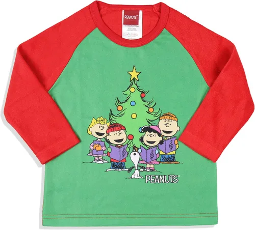 Miniatura 2 de INTIMO Peanuts - Conjunto de pijama de Navidad para niños pequeños, Verde