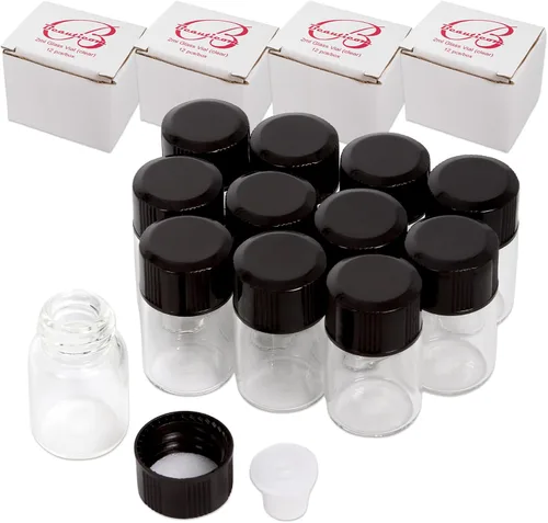 Miniatura 10 de Beauticom frascos de vidrio color ámbar, 5/8 adarme (0.07 oz), para fragancias, sueros, rociadores, aceites esenciales, con orificio reductor