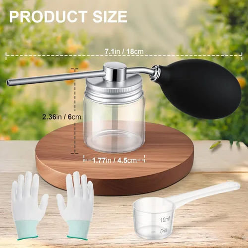 Miniatura 3 de Qualirey Paquete de 1 plumero redondo de diatomeas de grado alimenticio, plumero de polvo de aproximadamente 2 onzas, dispensador de polvo, Plateado