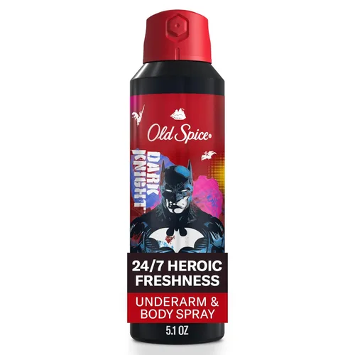 Old Spice Desodorante corporal sin aluminio, espray corporal seco para hombres, frescura 24/7 y aroma duradero, protección 24/7 sudor y olor, olor a