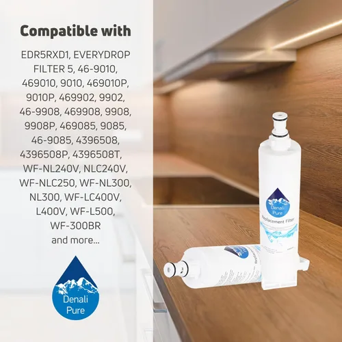 Miniatura 9 de Filtro de agua de repuesto para refrigerador Whirlpool GS6SHEXNS02 - Compatible con cartucho de filtro de agua para refrigerador Whirlpool 4396508