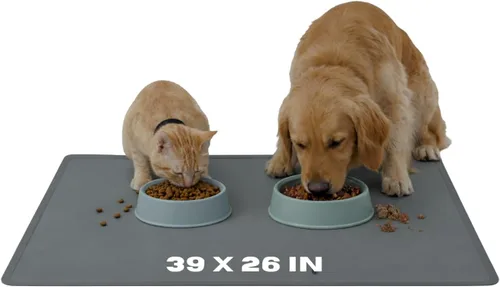 Miniatura 9 de TidyFriend Tapete para Comida de Mascotas - 24" x 24", Bandeja para Mascotas para Comida y Agua, Tapete de Silicona para Perros, Tapete