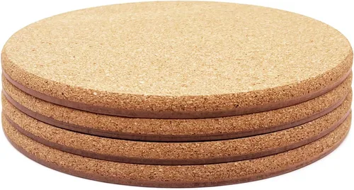 Miniatura 6 de 4 salvamanteles rectangulares de corcho grueso de alta densidad para platos calientes y 4 salvamanteles de corcho grueso de doble capa dura de alta