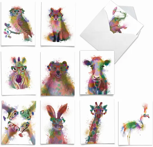 Miniatura 10 de The Best Card Company Juego de caja de tarjetas de felicitación en blanco de acuarela surtidas - Incluye 10 tarjetas + sobres, 10 diseños únicos