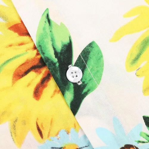 Miniatura 5 de OCHENTA Camisa hawaiana ligera con botones para hombres y niños, manga corta floral, vestido tropical Aloha
