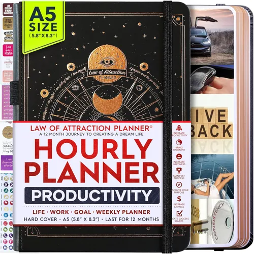 Miniatura 13 de Planificador de Vida - Agenda Semanal y Mensual Sin Fecha, Viaje de 12 Meses para Aumentar la Productividad Diario de Gratitud, Organizador