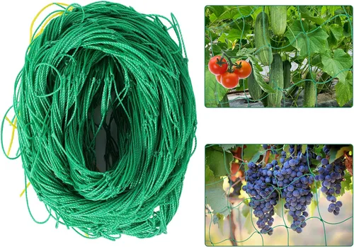 Miniatura 10 de Kikhope Red de enrejado para plantas trepadoras, paquete de 2 redes de enrejado de jardín resistentes de 5.9 x 16.4 pies para pepino, vid, tomate