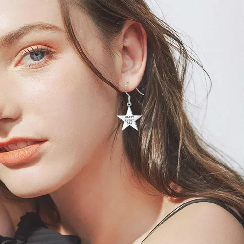 Miniatura 4 de 925 Sterling Silver Dangle Drop Earrings Star Heart Earrings Gifts for Women