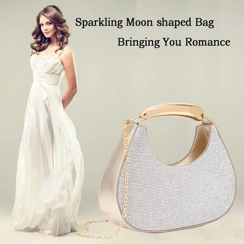 Miniatura 2 de Bolsos de noche para mujer, bolso cruzado brillante con diamantes de imitación, bolso cruzado para boda, graduación, fiesta, club