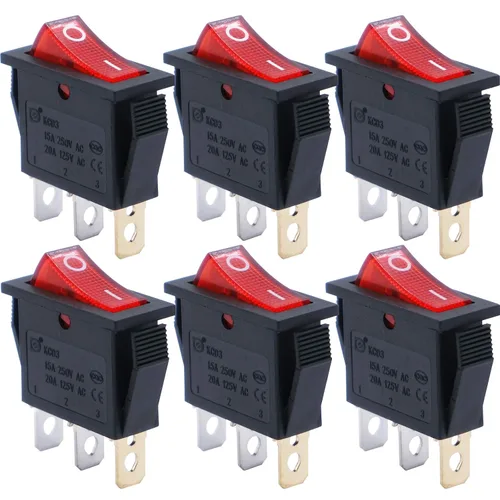 Miniatura 11 de mxuteuk Interruptor basculante momentáneo (ENCENDIDO) - Apagado de palanca DPST Power 4 Pin AC 250V 6A 125V 10A, uso para coche, barco