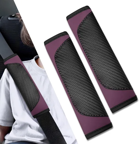 Miniatura 20 de 2 fundas para cinturón de seguridad de automóvil, almohadillas suaves para cinturón de seguridad, fundas para el cuello, protector de correa
