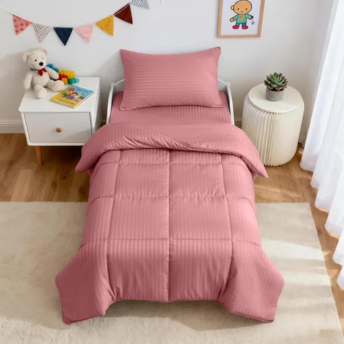 Miniatura 13 de ZPECC Juego de Ropa de Cama para Niños Pequeños - Juego de Ropa de Cama Hipoalergénica para Cuna de Bebé de 4 Piezas para Niños y Niñas, Incluye