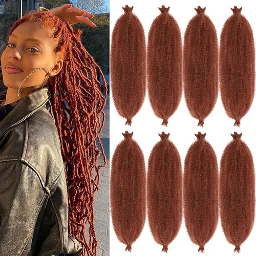 Miniatura 36 de Cabello afro Twist morado degradado de 16 pulgadas, cabello Marley pre-separado para rastas suaves, cabello trenzado Marley Twist Ombre Kinky Spring