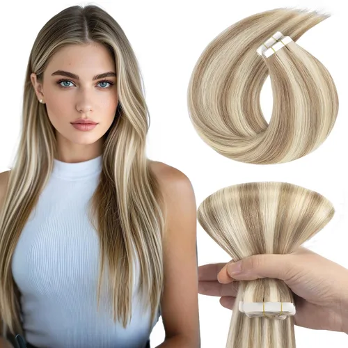 Miniatura 27 de Loxxy Extensiones adhesivas de cabello humano de 12 pulgadas, extensiones de cabello humano real color negro azabache, con cinta adhesiva de trama