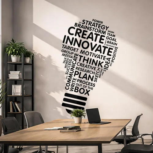 Miniatura 2 de Create Innovate - Calcomanía inspiradora para pared de oficina, ventana, aula, escuela, negocios, motivacional, bombilla de ciencia, regalo