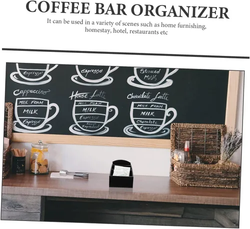 Miniatura 2 de Caja de té de hotel y soporte para azúcar, organizador de escritorio para paquetes de té y azúcar, solución de almacenamiento elegante de barra