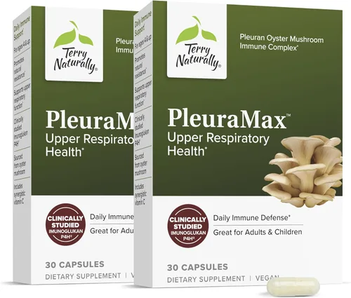 Miniatura 8 de Terry Naturally PleuraMax - Suplemento de salud respiratoria superior - Procedente de hongos ostra - Incluye vitamina C para apoyo inmunológico