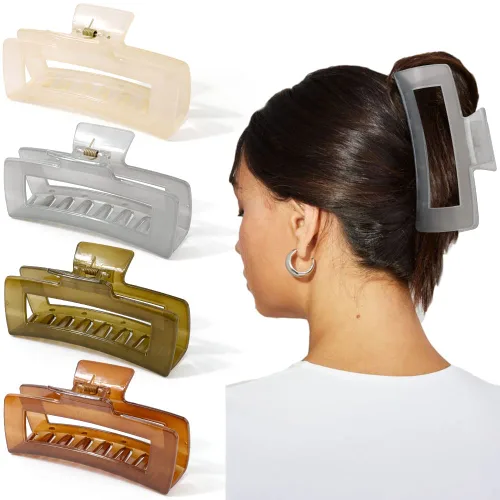 Miniatura 13 de Ahoney Pinzas de pelo negras extra grandes de 5 pulgadas (4 piezas) - Pinzas gigantes para cabello largo grueso, agarre fuerte, clips de plátano