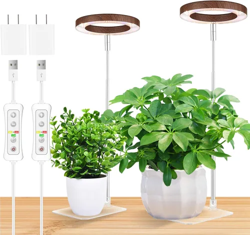 Miniatura 7 de yadoker Luz de cultivo de plantas, luz LED de espectro completo para plantas de interior, altura ajustable, temporizador automático, bajo voltaje