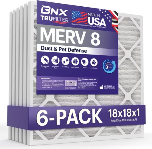 Miniatura 35 de BNX TruFilter - Filtro de aire MERV 8 de 16 x 25 x 1 pulgadas (paquete de 12) – Fabricado en Estados Unidos – Protección contra el polvo