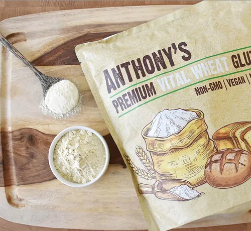 Miniatura 6 de Gluten Vital de Trigo de Anthony's, 4 lb, Vegano, Sin OGM, Apto para Keto, Bajo en Carbohidratos