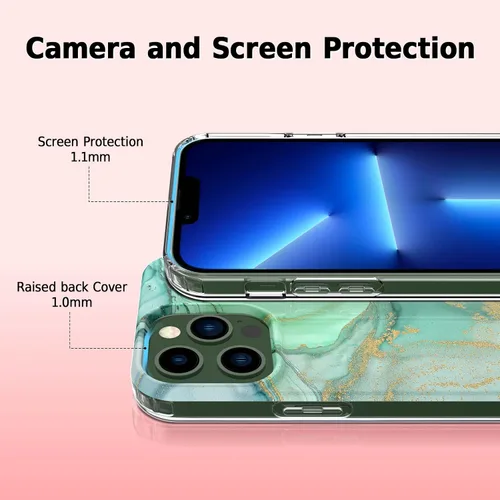 Miniatura 5 de ANNSD Funda para iPhone 13 Pro Max, con protector de pantalla, protector de lente de cámara y soporte de anillo, funda protectora de cuerpo completo
