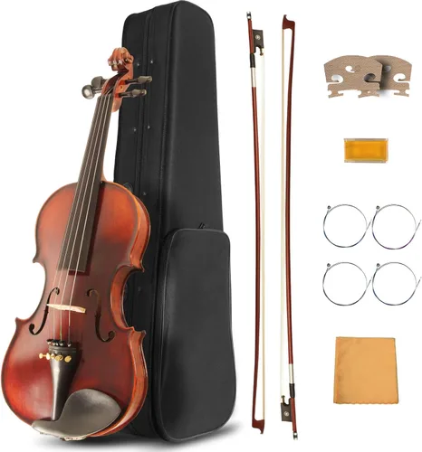 Miniatura 9 de Violín Acústico Para Principiantes, CVN-500 Violines de Iniciación de Madera Maciza de Ébano Equipados, Kit de Violín para Estudiantes con Estuche