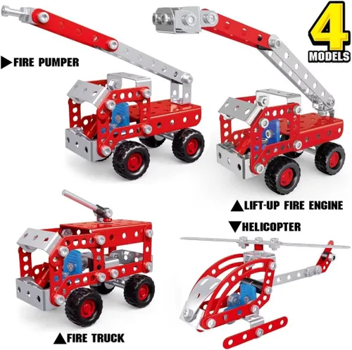 Miniatura 4 de Ferthor Fun Juguetes de Construcción STEM para Niños de 8-12 Años, Conjuntos Creativos Serie de Camiones de Bomberos Kit de Modelo, Juguetes